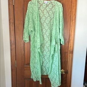 LuLaRoe Mint Green Lace Kimono
